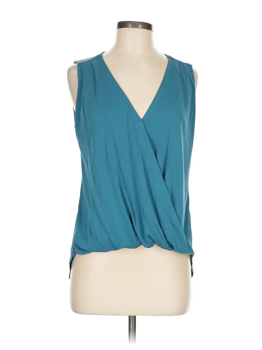 VERONICA M Sleeveless Wrap Tank Top Teal, Medium